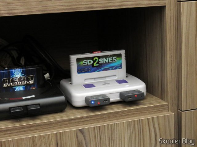 SD2SNES com o SDXC Sandisk Extreme PRO 128GB, em funcionamento.