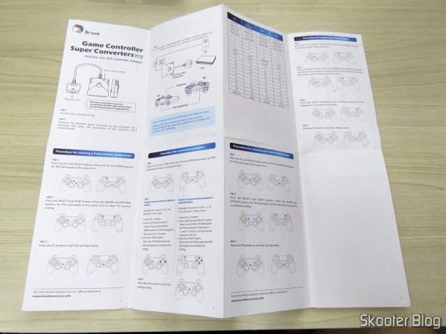 Manual de Instruções do Adaptador de Controle Playstation PS3/PS4 para PS2/PS1/PC Brook Game Controller Super Converters Magic Box P2-BL.