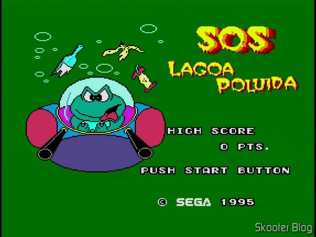 Tela de Abertura de Sapo Xulé S.O.S. Lagoa Poluída - Master System.