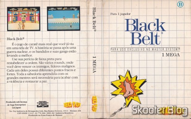 Capa da Tec Toy para o Black Belt - Master System.