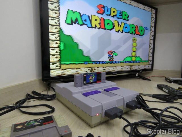 Super Nintendo Original NTSC PCB SHVC-CPU-01 CPU/PPU1/PPU2 1/1/1, em funcionamento.