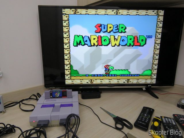Super Nintendo Original NTSC PCB SHVC-CPU-01 CPU/PPU1/PPU2 1/1/1, em funcionamento.