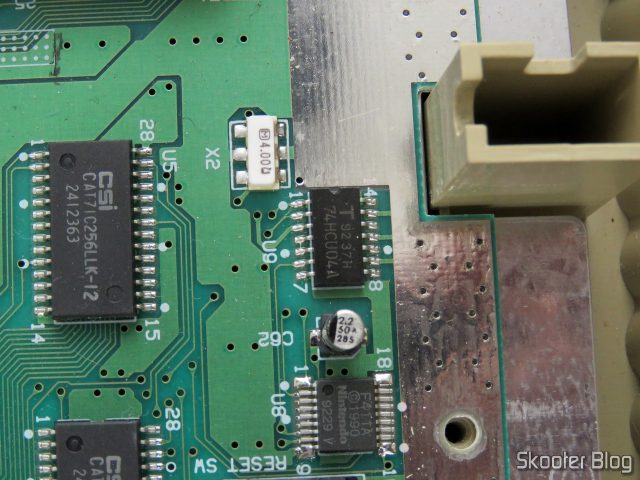 Super Nintendo Original NTSC PCB SHVC-CPU-01 CPU/PPU1/PPU2 2/1/3, por dentro, com o CIC intacto.