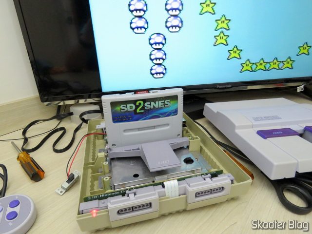 Super Nintendo Original NTSC PCB SHVC-CPU-01 CPU/PPU1/PPU2 2/1/3, sendo testado.