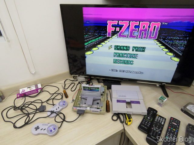 Super Nintendo Original NTSC PCB SHVC-CPU-01 CPU/PPU1/PPU2 2/1/3, sendo testado.