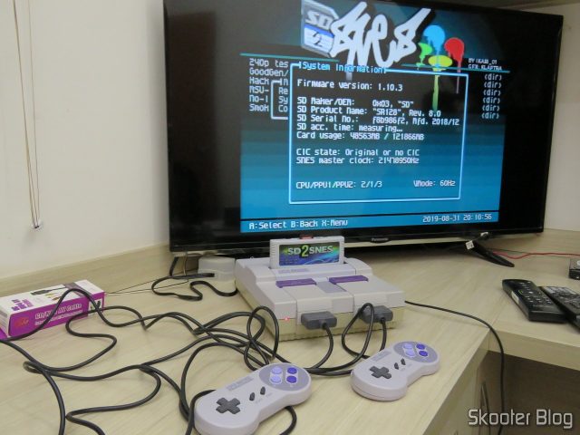 Super Nintendo Original NTSC PCB SHVC-CPU-01 CPU/PPU1/PPU2 2/1/3, em teste após o fechamento e limpeza.