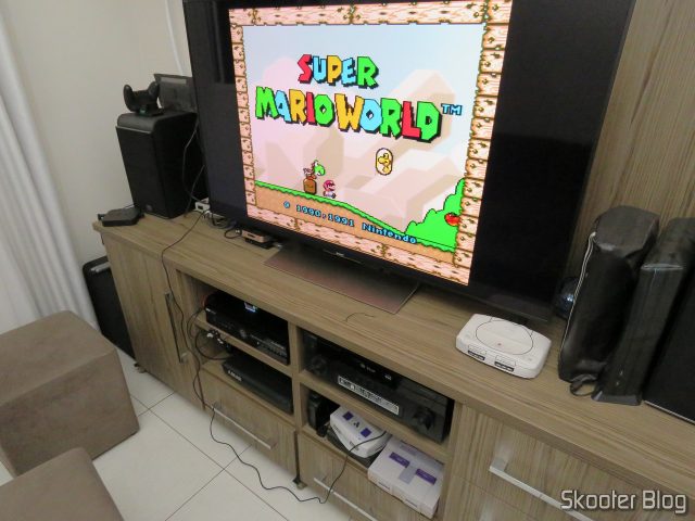 Super Nintendo Original NTSC PCB SHVC-CPU-01 CPU/PPU1/PPU2 2/1/3, na TV Sony 4K através do Framemeister.