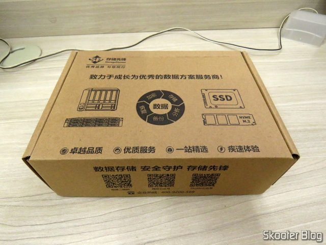 HDD Western Digital Blue 4TB WD40EZRZ, em sua embalagem.