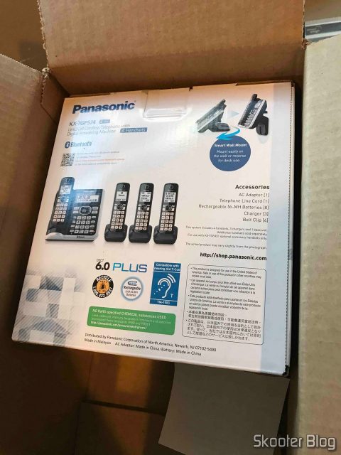 Foto do meu Sistema de Telefones Sem Fio Panasonic KX-TGF574S, tirada pela Envios Diretos.