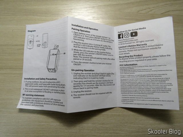 Manual de Instruções da Fosmon Wireless Remote Control Outlet C-10683.