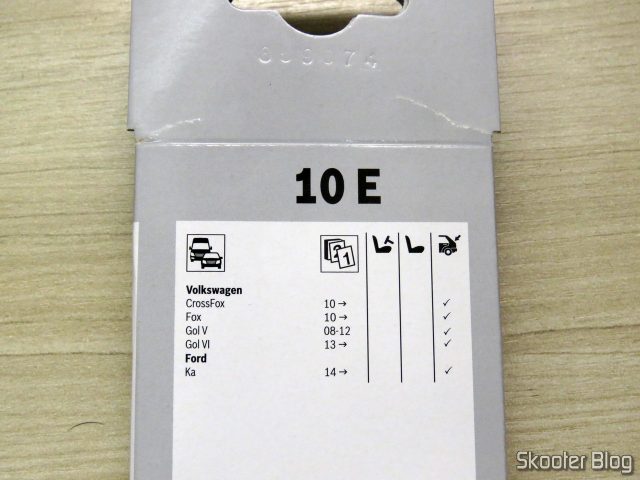 Os vários modelos de carro que usam a palheta 10E.