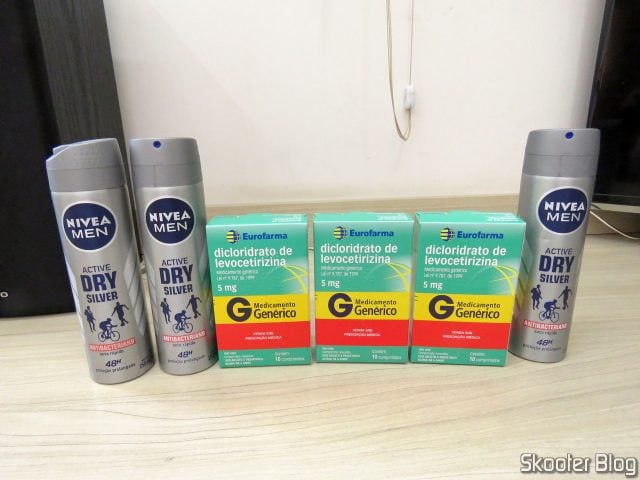 3x Dicloridrato de Levocetirizina 5mg, 3x Desodorante Antitranspirante Aerosol Nivea Silver Protect - Droga Raia - 5º Pedido.
