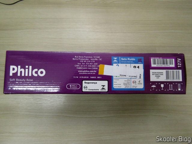 Escova Secadora Soft Beauty Rose Pec09rg 127v - Philco, em sua embalagem.