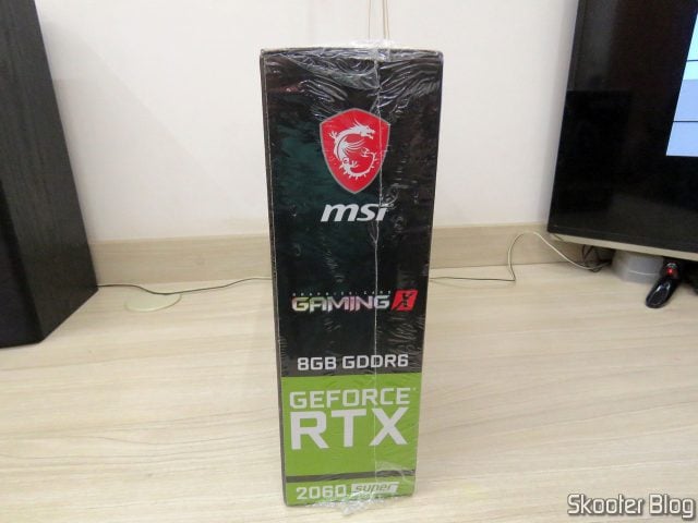 Placa de Vídeo MSI Gaming GeForce RTX 2060 Super 8GB, em sua embalagem.