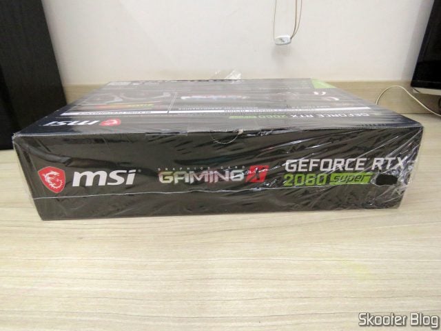 Placa de Vídeo MSI Gaming GeForce RTX 2060 Super 8GB, em sua embalagem.