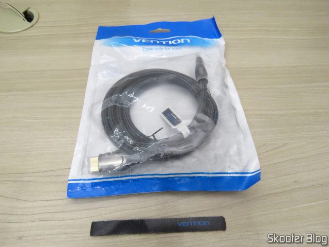 Cabo HDMI 2.0 4K 3D 60Hz Vention de 1,5 metro, em sua embalagem.