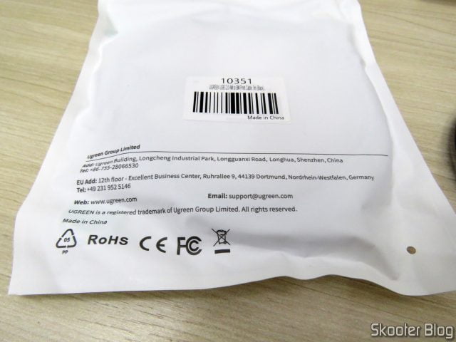 Cabo USB 2.0 Tipo A Macho e Tipo B Macho Ugreen com 3 metros (Cabo de Impressora).