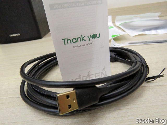 Cabo USB 2.0 Tipo A Macho e Tipo B Macho Ugreen com 3 metros (Cabo de Impressora).