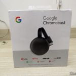 Chromecast 3, em sua embalagem.
