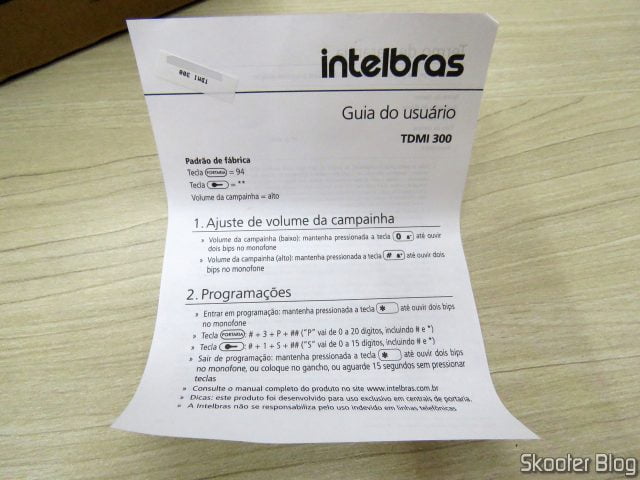 Manual de instruções do 2º Intelbras TDMI 300.