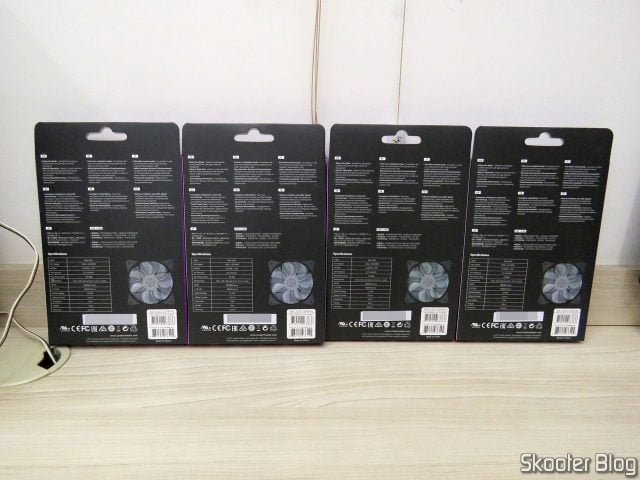 Kit c/ 4 Fan - Cooler Master Masterfan MF120L Blue 120mm 12cm LED Azul.