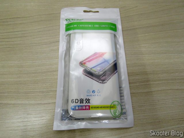 Capa para Xiaomi Mi 9 de TPU Macio TCiCPC, em sua embalagem.
