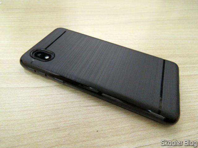 Película de Vidro 3D Antishock para Samsung Galaxy A01 Core, já instalada.