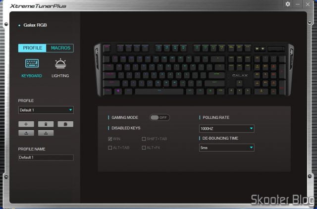 O software RGB Keyboard Xtreme TunerPlus.
