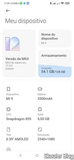 MIUI V12.5.6 da xiaomi.eu para resolver os problemas do Mi 9 com os carros Honda.