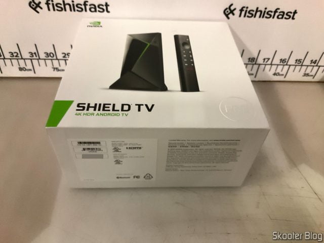 Nvidia Shield TV Pro, em sua embalagem, lá na Fishisfast.