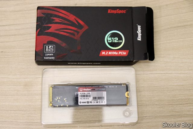 SSDs M.2 NVME KingSpec 512GB 2280 PCIe 3.0 NX Series, enviado em substituição ao defeituoso.