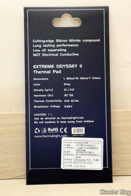 Thermalright Extreme Odyssey II Thermal Pad, em sua embalagem.