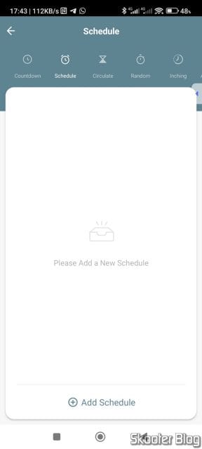 Adicionando agendamento no smart switch.