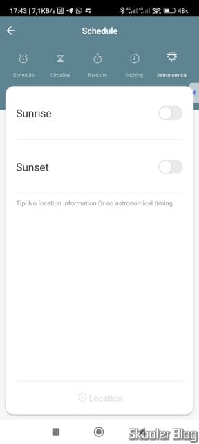 Adicionando agendamento no smart switch.