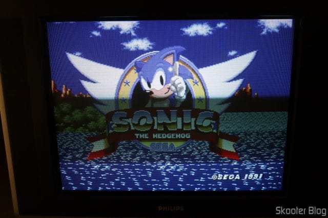 Sega Genesis em funcionamento com o Conversor de RGBS VGA e SCART para Video Componente YPbPr.