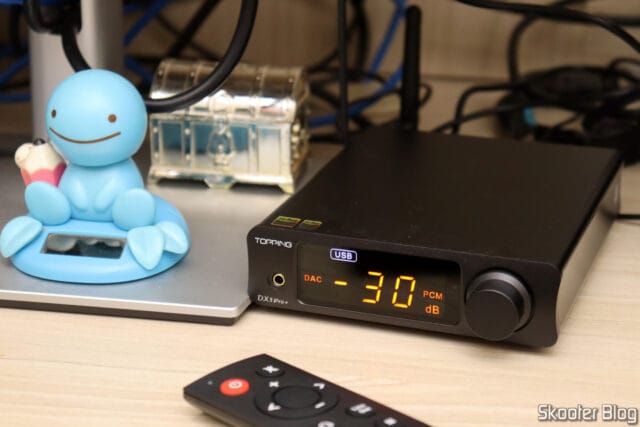 DAC Topping DX3 Pro+, em funcionamento.