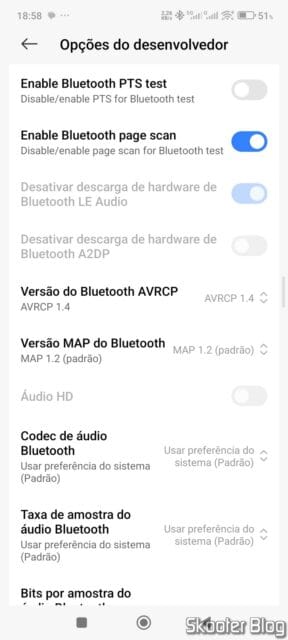 Versão do Bluetooth AVRCP no Xiaomi 12