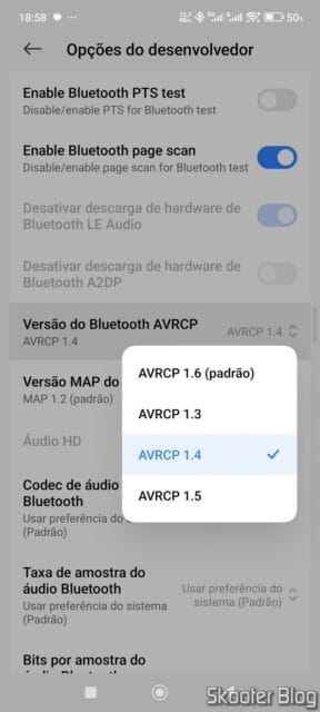 Versão do Bluetooth AVRCP no Xiaomi 12