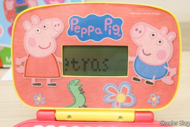 Tela do Laptop Infantil Educativo Peppa Pig Bilíngue Candide.